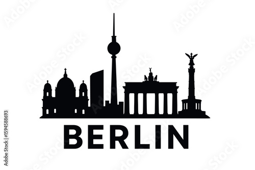 City skyline with iconic buildings and landmarks of Berlin