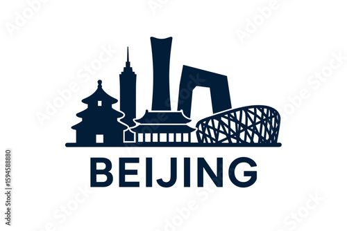 City skyline with iconic buildings and landmarks of Beijing