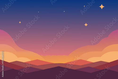 Dawn Sky with Stars Fading and Warm Tones Emerging