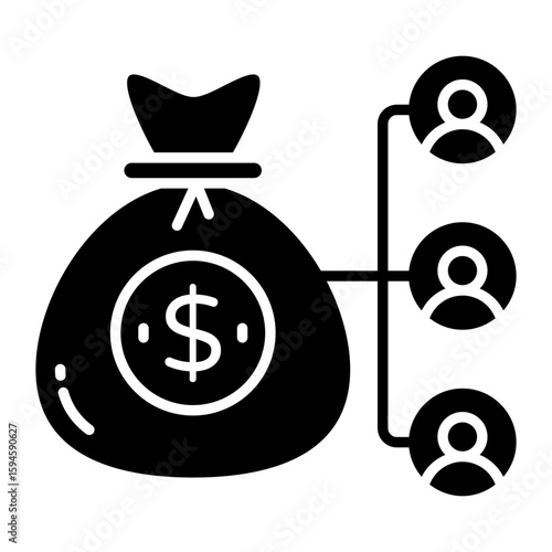 Dollar with human avatars showcasing shareholders icon