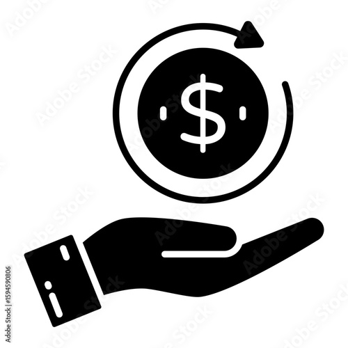 Banknote with reverse arrow denoting concept of cashback