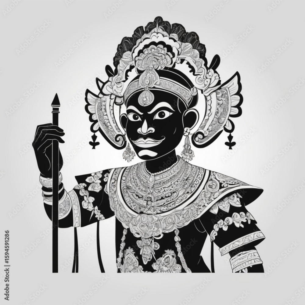 Obraz premium vector illustration of a wayang