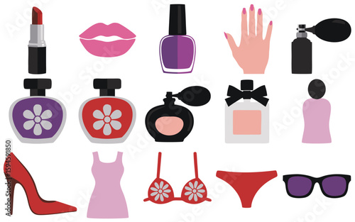 Fashion and Beauty Items Perfume, Lipstick, Hand, Nail Polish, Bra, Heels and More