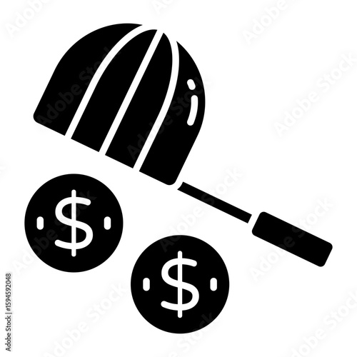 Editable design icon of money catching