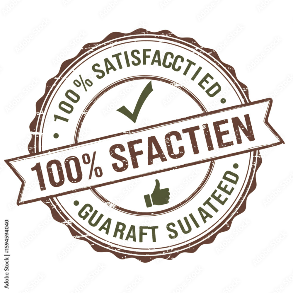 Fototapeta premium 100% Satisfaction Guaranteed Seal - Trust Quality Vector Graphic 