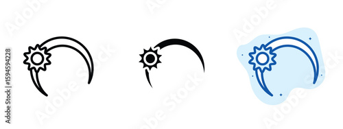 set of pixel perfect colored Hair band icon, 1 silhouette, 1 Unexpanded, Elastic ring symbol used for tying hair.