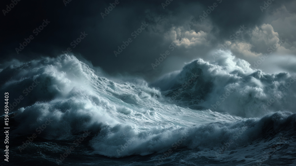 Fototapeta premium Wide Angle Violent Ocean Storm