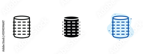 set of pixel perfect colored Hair roller icon, 1 silhouette, 1 Unexpanded, Cylindrical tool for hair curling.
