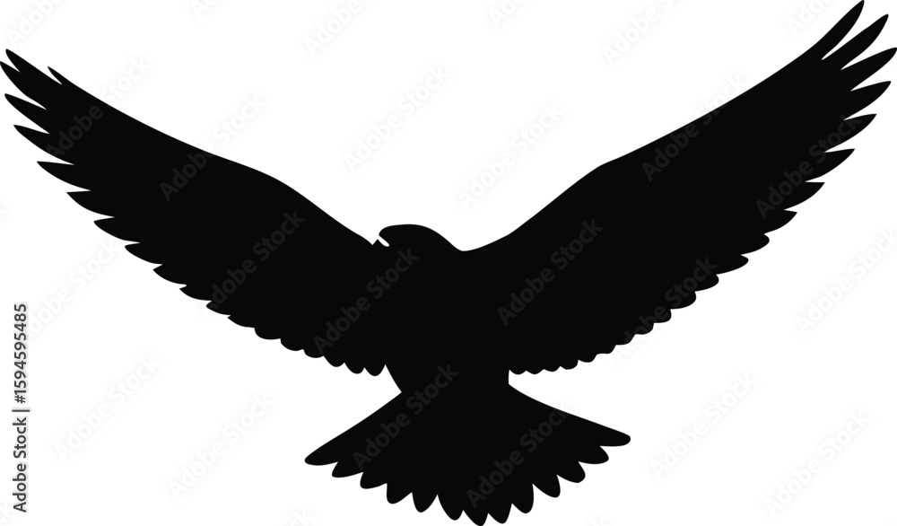 Obraz premium falcon in flight silhouette vector illustration