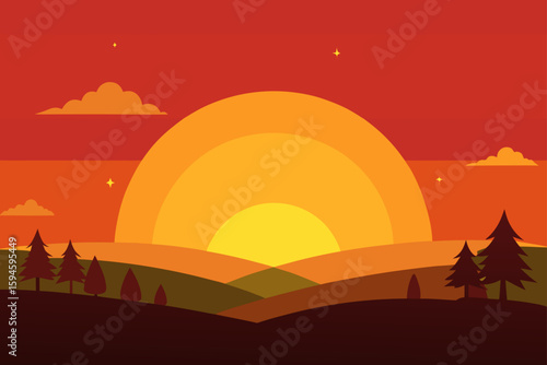 sunset above the glade