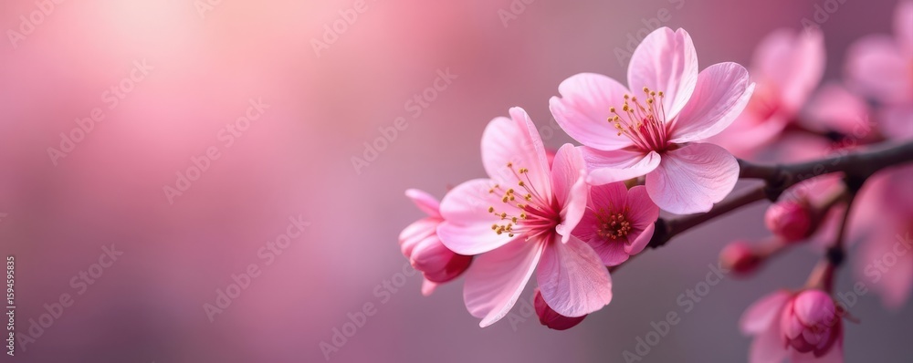 Fototapeta premium Delicate pink blossoms, soft focus, gentle light, peony, wedding, background