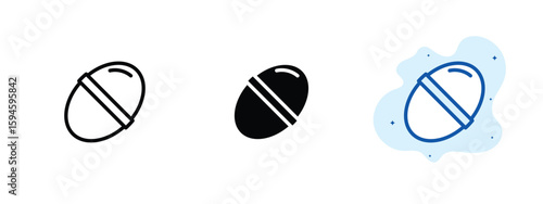 set of pixel perfect colored Makeup puff icon, 1 silhouette, 1 Unexpanded, Soft puff used for applying powder makeup.