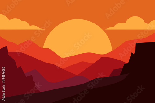 sunset over inland cliffs