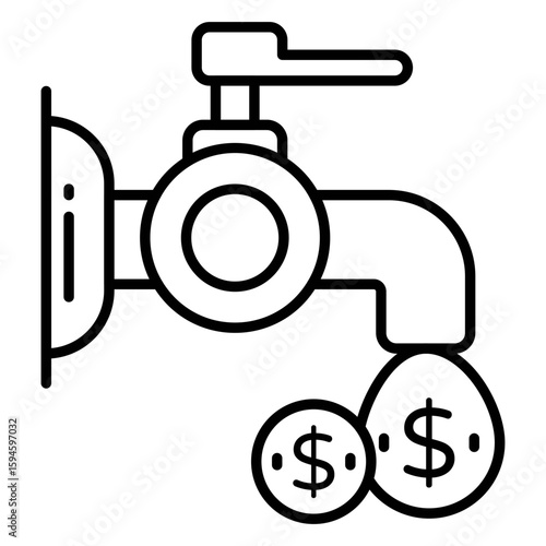 Modern design icon of dollar tap
