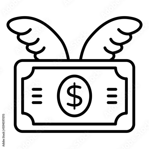 A premium download icon of flying money