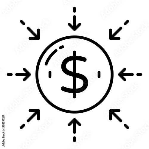 Trendy design icon of money inflow