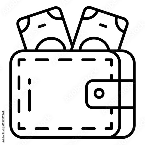 A billfold accessory icon, vector design of wallet