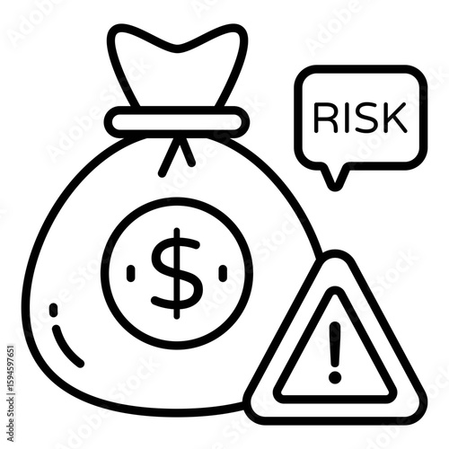 Creative design icon of financial risk