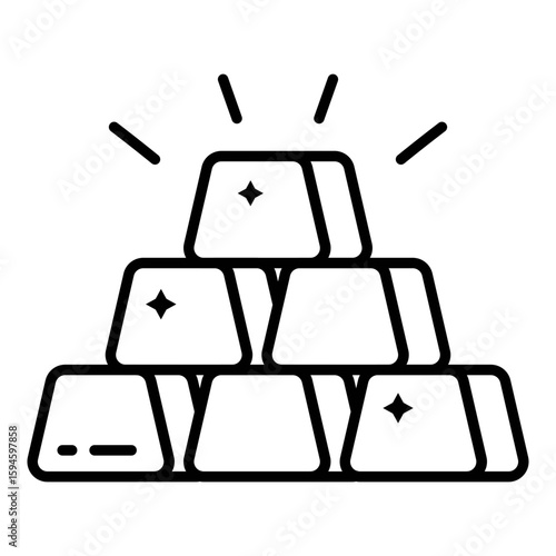 An editable design icon of ingots