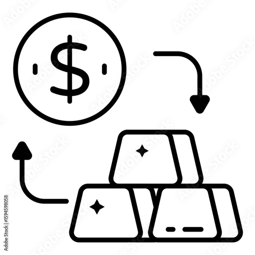 An editable design icon of ingots