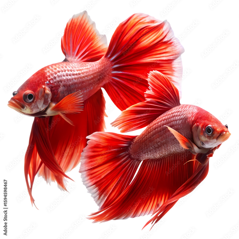 Fototapeta premium Vibrant Red Betta Fish Stunning Aquarium Photography