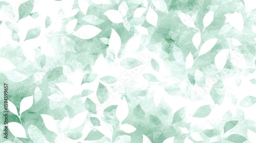 Delicate, pale green leaf pattern on a textured backdrop.