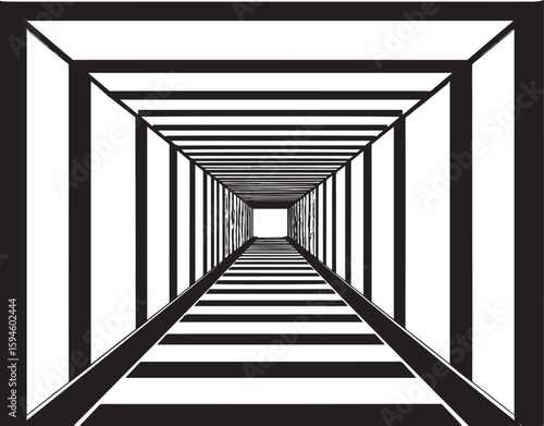 Tunnel Silhouette Vector Format – Black Underground Passage Illustration