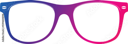 Vector illustration of hipster nerd style black glasses silhouette isolated on white background