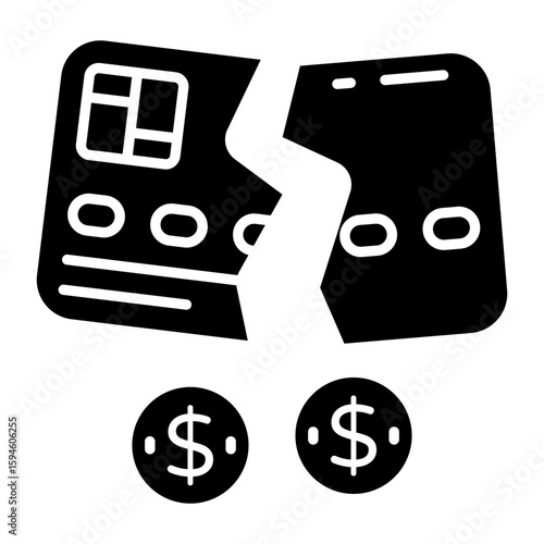 Creative design icon of card breach