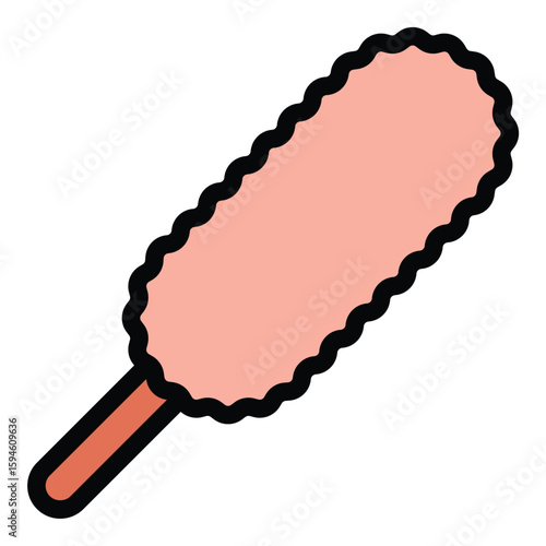 Feather duster icon flat line style illustration representing dust removal and surface cleaning, suitable for housekeeping services, cleaning products, and home maintenance projects