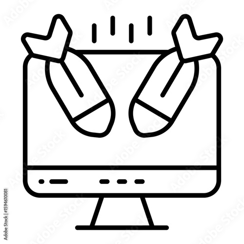 A solid design icon of dods attack
