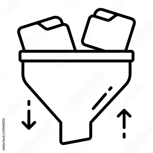 Creative design icon of folder filtration