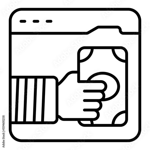 An icon design of giving money