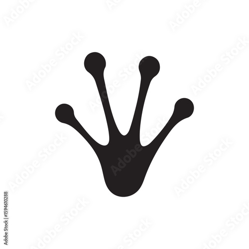 Frog footprint silhouette. Vector image