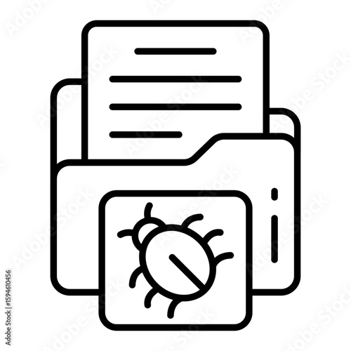 A trendy design icon of folder virus