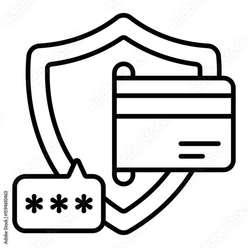 A solid design icon of secure payment