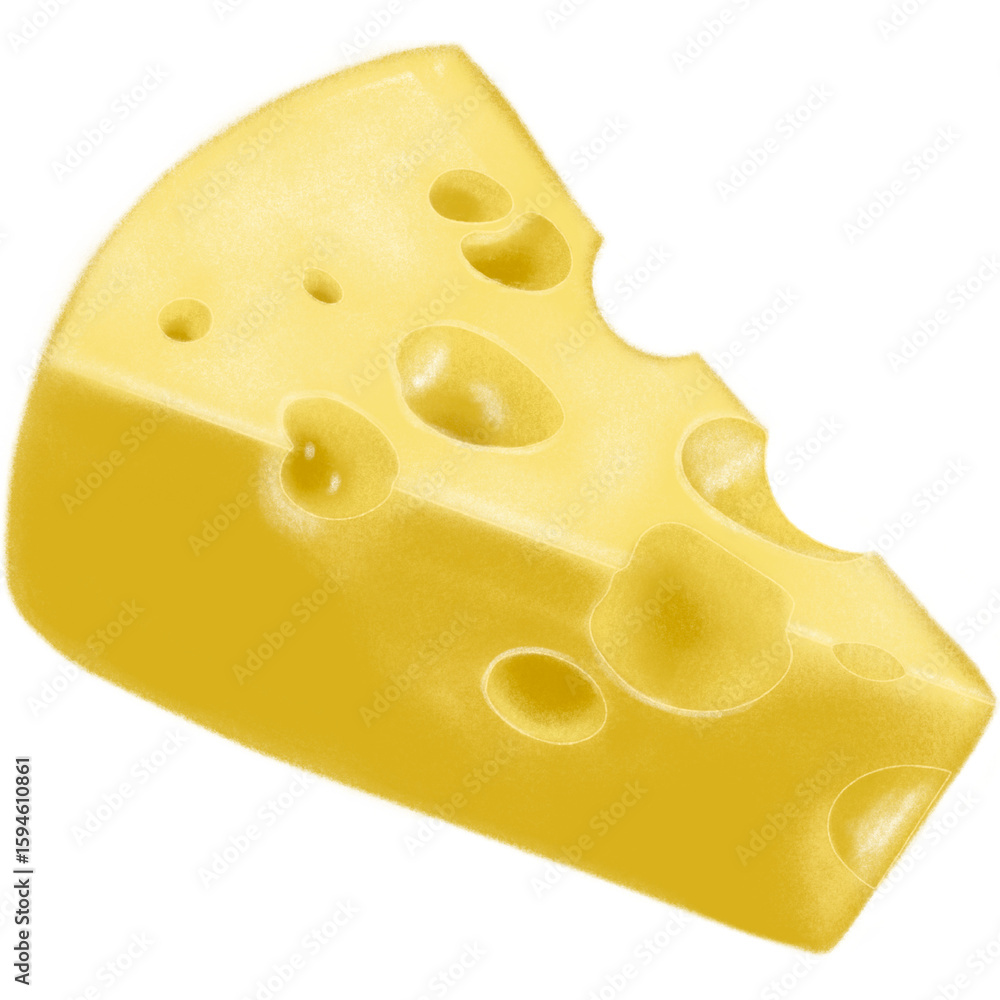 slice of cheese in cute drawing style slice of cheese in cute drawing style