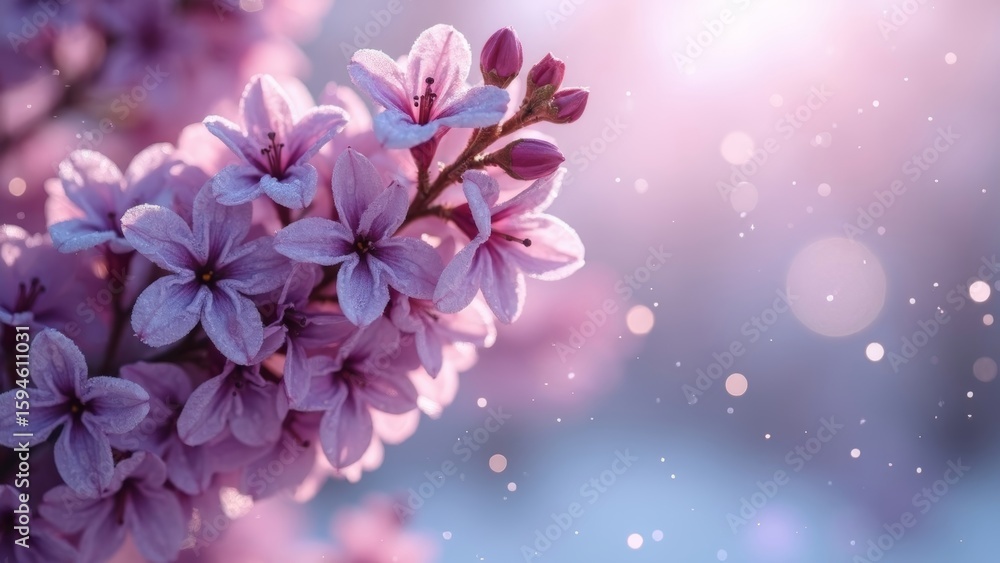Purple Flower Natural Landscape Scene Purple Flower Natural Landscape Scene