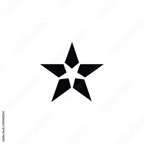 Modern geometric and bold star clean vector design perfect for rating systems, user interfaces, awards, or achievement badges. Isolated on white background, high contrast and scalable for digital and 