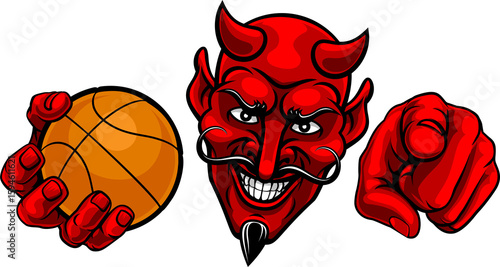 Devil Basketball Ball Sport...