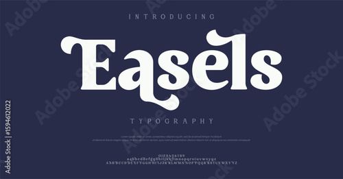 Font digital cyber alphabet with colored point, trendy letters A, B, C, D, E, F, G, H, I, J, K, L, M, N, O, P, Q, R, S, T, U, V, W, X, Y, Z and numerals 0, 1, 2, 3, 4, 5, 6, 7, 8, 9.