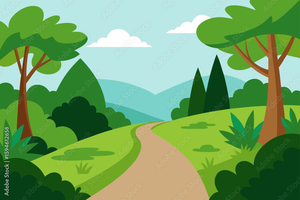 Fototapeta premium nature path covered in greenery