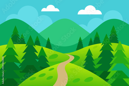 valley full of green trees
