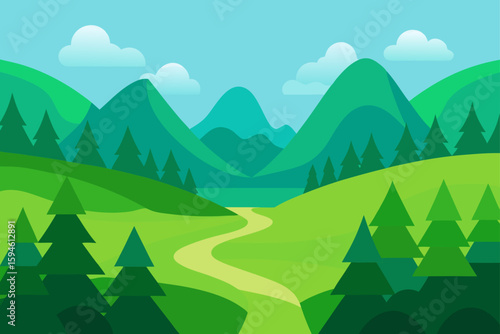 valley full of green trees
