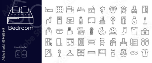 Ice Cream Line Editable Icons set. Vector illustration in modern thin line style of Ice Cream icons: room, bed, sleep, etc