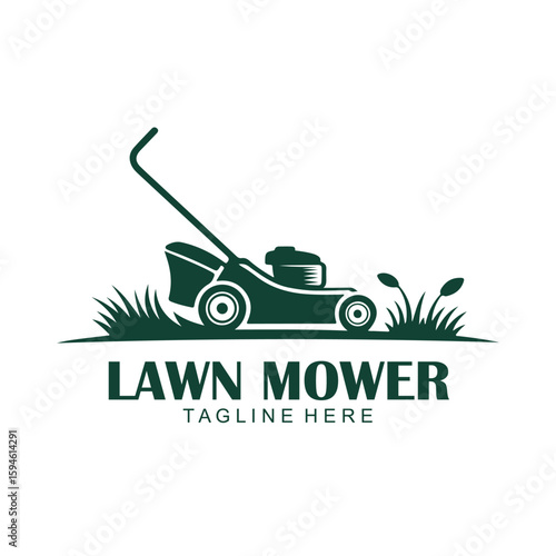 Lawn Mower Logo Design for Landscaping and Gardening Services
