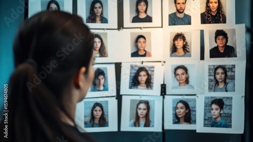 Reviewing Headshots for Actor Casting by Talent Agent in Studio