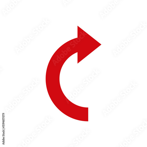 Free Download Red circle arrows refresh icon, a 3D vector illustration of a recycling diagram or business cycle design element - GFXLoad