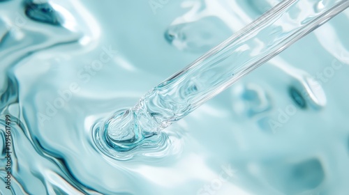 Lactic Acid Exfoliator Dropper Over Smooth Water Surface