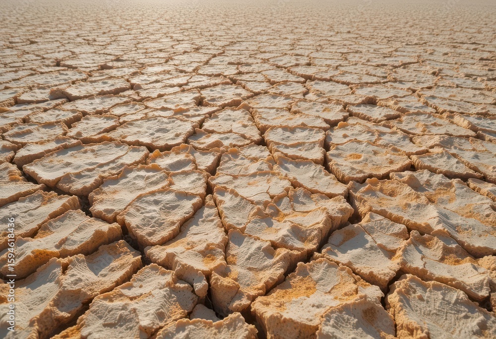 Crinkled Gold Dry Salt Flats Resembling Dead Leaves Crinkled Gold Dry Salt Flats Resembling Dead Leaves